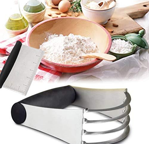 Pastry Blender Bench Scraper For Baking |2PCS Baking Tools Set | Stainless Steel Pizza Dough Cutter Chopper And Butter Blender - CookCave