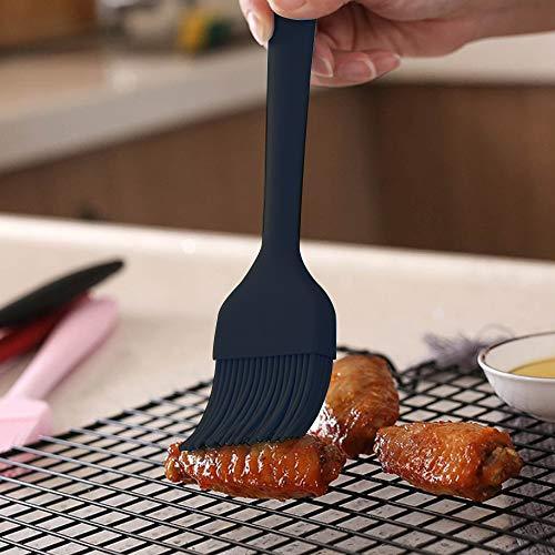 Silicone Basting Brush Set of Two Heat Resistant Long Handle Pastry Brush for Grilling, Baking, BBQ and Cooking (Black) - CookCave