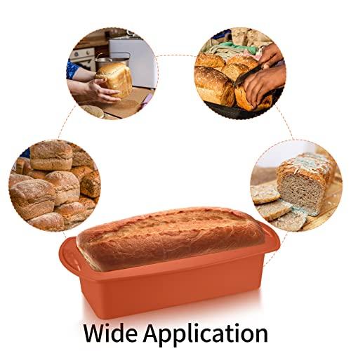 Silicone Loaf Pans Set of 2, Silicone Bread Baking Molds Pans, Rectangle Silicone Cake Baking Pan Mold Non-stick Flexible for Baking, Toast Pan, Brownie Loaf Pan, Cake Mol-9.8 x 5.2 x 2.75 inch - CookCave