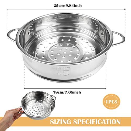 LNQ LUNIQI Stainless Steel Steamer Pot 7 Inches Round Cooking Rack Food Steamer Basket Insert for Kitchen Dim Sum Dumplings Bun(18cm) - CookCave