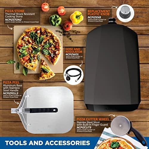 NutriChef NCPIZOVN.3 Portable Gas, Fire & Stone Outdoor Pizza Oven, Black - CookCave