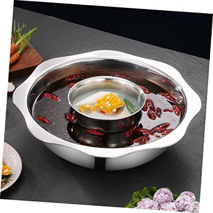 GOOHOCHY stainless steel hot pot sichuan hot pot dual sided hot pot noodle pot korean shabu shabu pot double sauce pot shabu shabu hot pot kitchen cooking pot stew pot pan induction cooker - CookCave