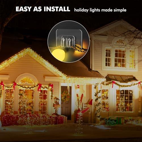 Galetcy Hooks for Outdoor String Lights - 100 Pack with Adhesive Strips - No Damage, No Tools, No Holes, Waterproof and UV-Resistant, Perfect for Christmas and Patio Decor - CookCave