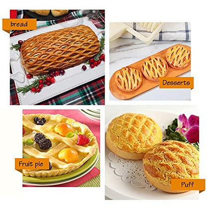 Stainless Steel Lattice Dough Cutter, Dough Lattice Roller Cutter with Wood Handle, Cookie Pie Pizza Bread Pastry Crust Roller Cutter, Household Time-Saver Baking Pastry Tools for Pie Pizza Biscuits - CookCave