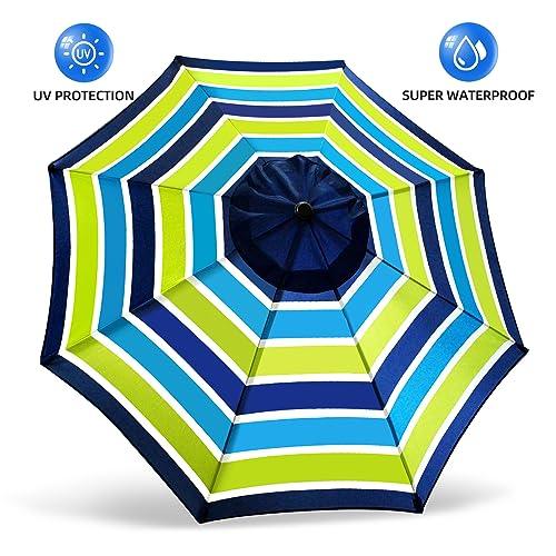 Trenovo Patio Umbrella Replacement Canopy, 9 ft Replacement Umbrella Covers with 8 Ribs, Water Resistant Cloth Umbrella Replacement Top for Garden Backyard Pool Umbrellas Cantilever Parasols - CookCave