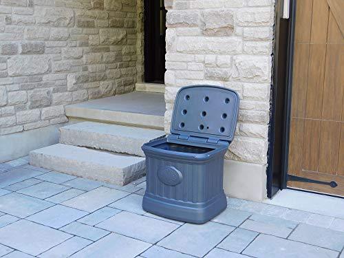 FCMP Outdoor All Weather Outdoor Salt and Sand Storage Bin, Granite Grey - CookCave