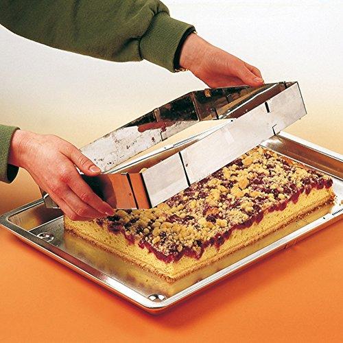 Pormasbenzer Scalable Rectangle Cake Ring, Adjustable Square Cake Ring Cake Cutter Baking Mold for Tiramisu, Mousse, Bread, Pastry Dessert, Birthday Cake, Stainless Steel - CookCave