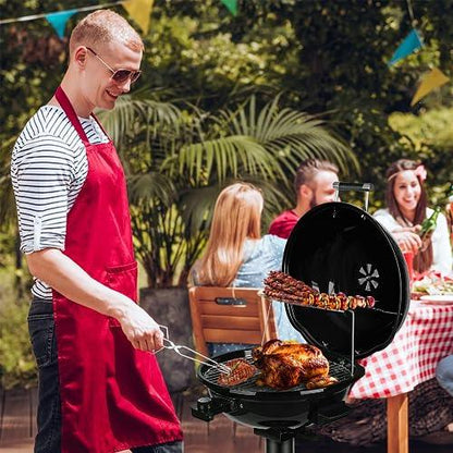 Techwood 1600W Indoor Outdoor Electric grill, Electric BBQ Grill, Portable Removable Stand grill, Black - CookCave