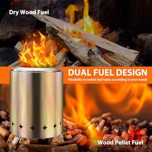 GardenLifer Tabletop Fire Pit 6D x 7H Inches Portable Mini Fireplace Stainless Steel Low Smoke Pellet Wood Burning Fire Bowl Stove with Foldable Stand for Camping Patio Indoor Outdoor Smore - CookCave