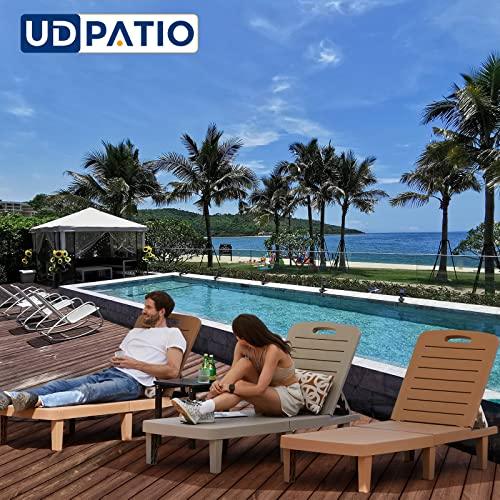 UDPATIO Oversized Outdoor Chaise Lounge Chair Set of 2, 5-Level Adjustment Backrest, Extra Widen Chaise with Cup Holder Easy Assembly for Pool Beach Garden - CookCave