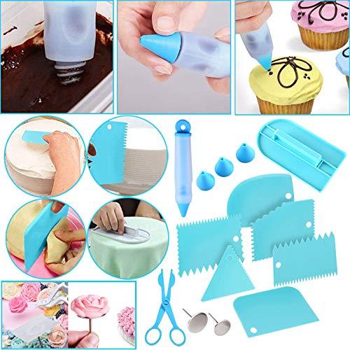 Makmeng Cake Decorating Tools Supplies Kit - 368Pcs Baking Supplies with Storage Case for Beginners - Icing Piping Bags and Tips Set For Cookies, Cupcake & Cake Frosting Fondant Decorating - CookCave