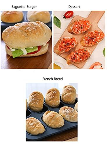 TOPZEA Set of 2 Silicone Baguette Pan, Nonstick French Bread Bake Mold, 8 Gutter Perforated Ham Burger Buns Sandwich Rolls Pans, 3 Wave Long Loaf Toast Mold Baking Tray for Oven Baker - CookCave