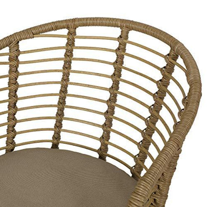 Christopher Knight Home Randy Outdoor Dining Chair Sets, Beige + Light Brown + Black - CookCave