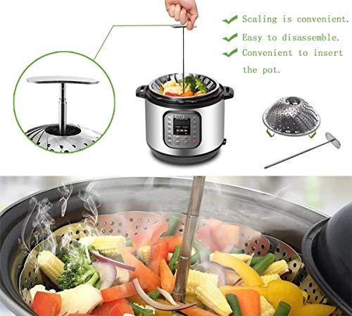 Steamer Basket, Veggie Steamer Basket for Cooking Stainless Steel Folding Vegetable Steamer Insert with Extending Removable Center Handle Expandable to Fit Various Size Pot(5.5" to 9") - CookCave