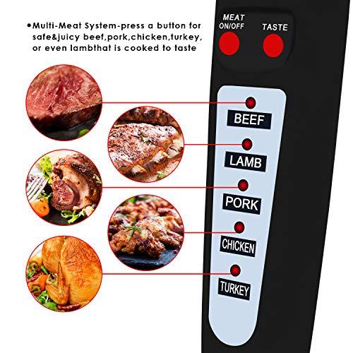 Beyond Group 80-09 Digital Meat Instant Read Thermometer with LED Screen and Ready Alarm, Kitchen Probe with Long Fork for Grilling, Barbecue and Cookin, l, white - CookCave