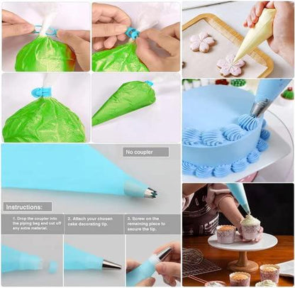 GZMAISULEE Piping Bags and Tips Set for Beginners Cake Decorating Tips for Baking with Pastry Bags and Tips, Icing Tips, Couplers, Icing Bags Ties - CookCave