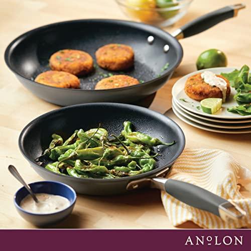 Anolon Advanced Home Hard-Anodized Nonstick Skillets (2 Piece Set- 10.25-Inch & 12.75-Inch, Moonstone) - CookCave