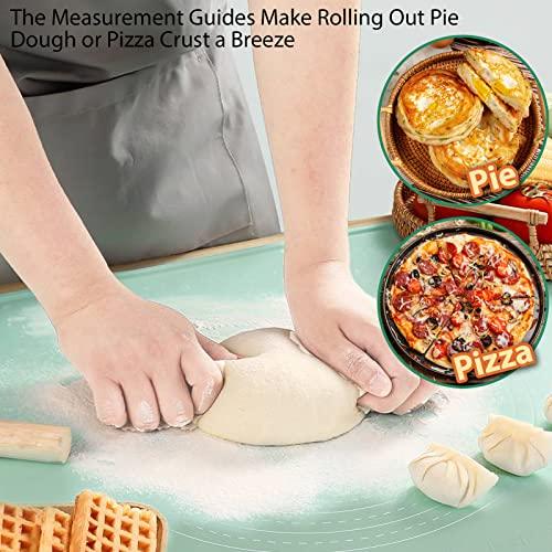 Silicone Baking Mat Extra Large Non-stick Baking Mat With High Edge, Food Grade Silicone Dough Rolling Mat For Making Cookies, Macarons, Multipurpose Mat, Countertop Mat, Placemat (16"X24") - CookCave