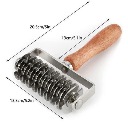 AMPSEVEN Pastry Lattice Roller Cutter - Stainless Steel Dough Lattice for Pie Pizza Bread beef wellington Pastry Crust Roller Cutter - CookCave