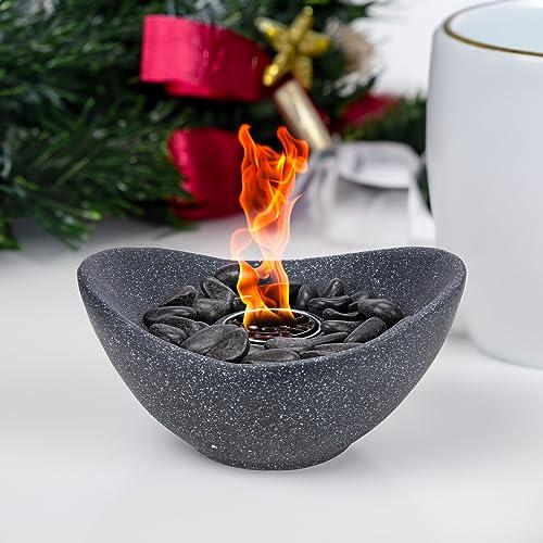 Vipush Tabletop Fire Pits, Multi-Fuel Table Top Fire Pit Bowl for Indoors, Outdoor Portable Tabletop Fireplace, Small Lightweight Fire Pit for Party and Patio Decor, 11inch - CookCave