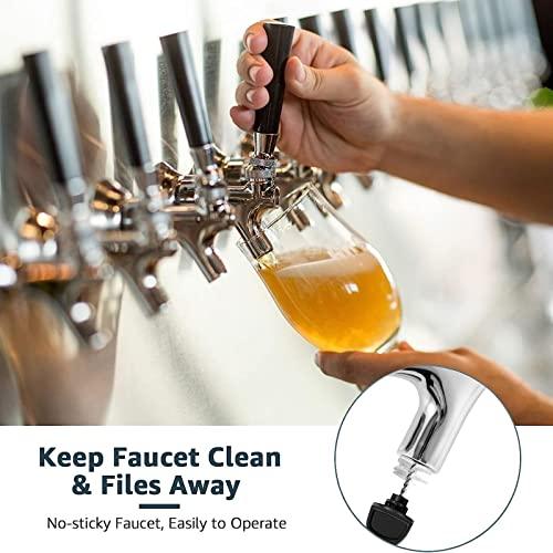 Hgkeke Beer Faucet Beer Tap for Kegs Kegerator Draft Beer Tower, Classic & Standard American Beer Faucet with Beer Tap Plug (Stainless Steel Core & Brass Body) - CookCave