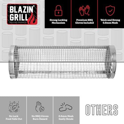 Rolling Grilling Baskets for Outdoor Grilling - CookCave