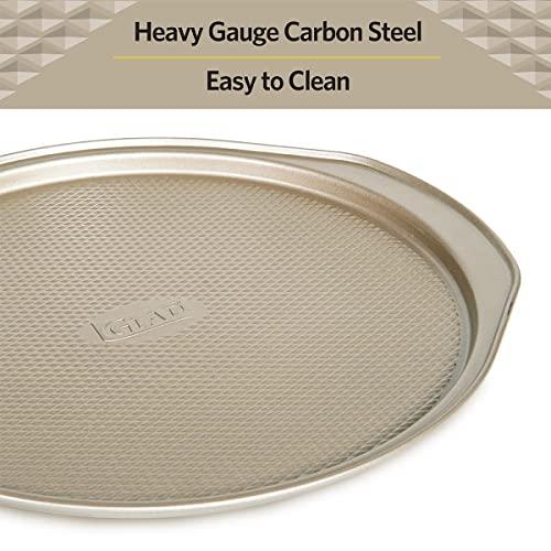 Glad Nonstick Large Pizza Pan for Oven | Round Baking Tray | Textured Cooking Sheet Crisper | Premium Bakeware Series for Home Kitchen - CookCave