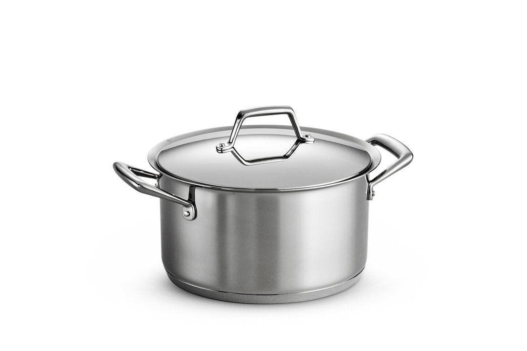 Tramontina Covered Sauce Pot Stainless Steel Tri-Ply Base 6 Quart, 80101/016DS - CookCave