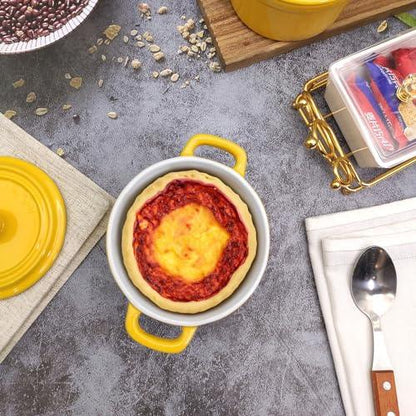 Creativity Home Ramekins with Handle Ceramic Mini Cocotte, 4 PACK Soup Bowls for French Onion Soup, Pot Pie, Lava Cakes, Creme Brulee, 13.8 Oz Porcelain Souffle Dish for Baking - CookCave