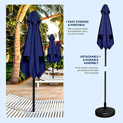 Trenovo 4.9 ft Patio Umbrella - Outdoor Table Umbrella with 4 Reinforced Ribs, UV Protection & Waterproof Market Umbrella for Garden, Lawn, Deck, Backyard, Pool (Navy Blue) - CookCave