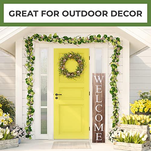 ALBEN Welcome Sign for Front Door Porch – 5 Feet Tall, Vertical Wooden Outdoor and Indoor Welcome Home Decor Sign Wall Decorations (Brown) - CookCave