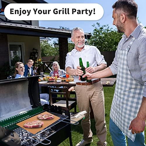 HTVRONT Grill Mats for Outdoor Grill -Set of 5 Nonstick BBQ Grill Mat 15.75 x 13", Reusable & Cuttable Grill Topper for Patio, Garden BBQ, Non-Toxic & Works for Gas, Charcoal, Electric Grill… - CookCave