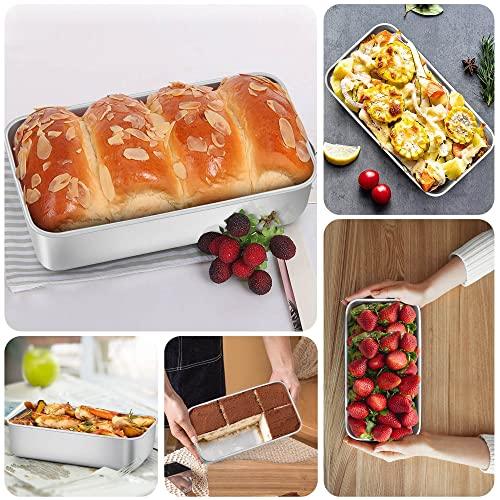 LIANYU 3 Pack Loaf Pans for Baking Bread, 9x5 Inch Bread Pan, Bread Loaf Pan for Baking, Stainless Steel Meatloaf Baking Pan, Loaf Tin Pan for Homemade Banana Bread, Dishwasher Safe - CookCave