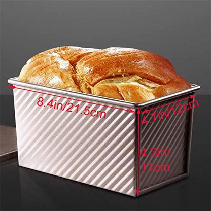 EGEN Bread Pan Loaf Pan for Baking with Lid, Non-Stick Carbon Steel Baking Bread Toast Mold Loaf Baking Pan Set (Golden-2Pcs) - CookCave