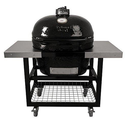 Primo Ceramic Charcoal Smoker Grill On Cart With Side Tables - Oval Xl - CookCave