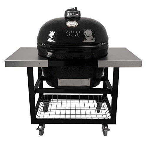 Primo Ceramic Charcoal Smoker Grill On Cart With Side Tables - Oval Xl - CookCave