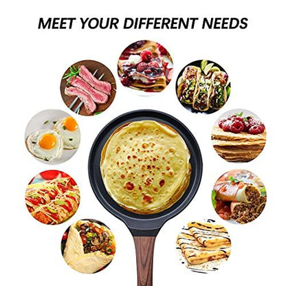 Vinchef Nonstick Crepe Pan, 11inch Skillet Pan for Dosa Tawa Omelette Tortillas Crispy Pancake, Griddle Pancake Pan, PFOA FREE and Induction Compatible - CookCave