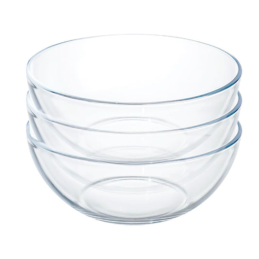 FOYO 5 Inch Glass Mixing Bowls Set Glass Salad Bowls, Round Bowls, Small Bowls for Kitchen, Set of 3 - CookCave