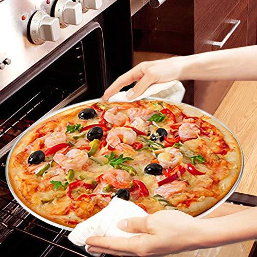 TeamFar Pizza Pan, 12 inch Pizza Pan Set Round Pizza Oven Baking Pans Tray Stainless Steel for Home Restaurant Party, Healthy & Heavy Duty, Dishwasher Safe & Easy Clean - Set of 4 - CookCave