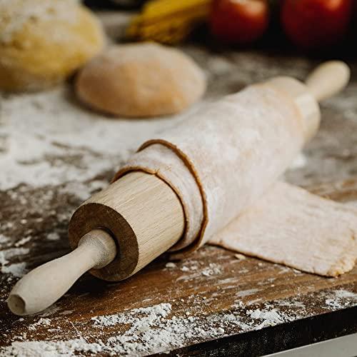 HelferX 17.6 inch Wooden Rolling Pin for Baking - Long Dough Roller for All Baking Needs - CookCave