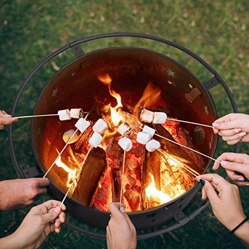 Yaheetech Fire Pit 30in Fire Pits for Outside Wood Burning Outdoor Fireplace with Spark Screen, Poker for Bonfire Patio Backyard Garden Picnic - CookCave