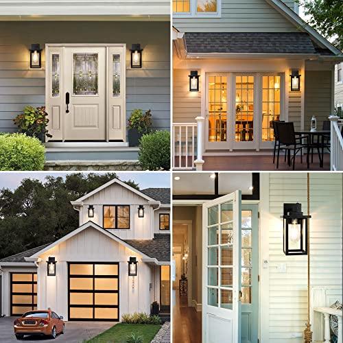 WIHTU Outdoor Porch Lights Fixtures Wall Mount, Dusk to Dawn Outdoor Lighting Fixtures for House, Sensor Exterior Wall Lights, Waterproof Sconce Outside Lamp, Anti Rust Wall Lantern for Garage - CookCave