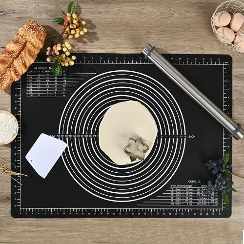Non-slip Silicone Pastry Mat Extra Large 28''By 20'' for Non Stick Baking Mats, Table/Countertop Placemats, Dough Rolling Mat, Kneading/Fondant/Pie Crust Mat By SUPER KITCHEN - CookCave
