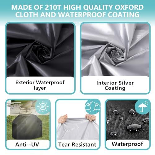 ZOTUEN Outdoor Waterproof Grill Cover with Adjustable Hem Drawstring, 60 Inches Heavy Duty Barbecue Gas Grill Cover, Uv & Fade Resistant BBQ Cover for Char-Broil Nexgrill and More (60inch M Black) - CookCave