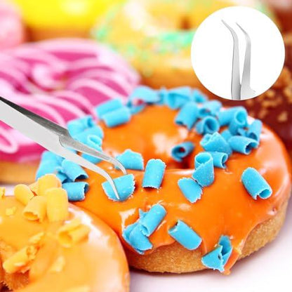 14 Pieces Cake Decorating Tool Set Cookie Tools Decorating Kit Brushes Scriber Needles Sugar Stir Needles Tweezers for Cookie Cake Fondant Decoration Supplies - CookCave