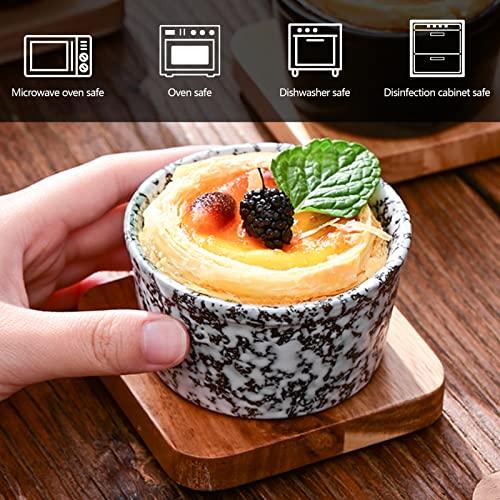 Artcome 5oz 6Pcs Ceramic Ramekin Set - for Pudding, Creme Brulee, Lava Cakes, Custard Cups, Souffle, Porcelain Dipping Sauce Bowls, Japanese Pudding Cup, Dishwasher Microwave and Oven Safe - CookCave