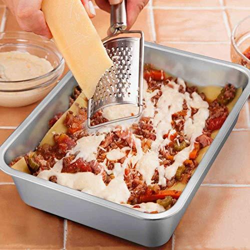 TeamFar Lasagna Pan Set of 2, Brownie Pan Rectangle Cake Pan Stainless Steel, Heavy Duty & Healthy, Easy Clean & Dishwasher safe, Brushed Surface-13 & 10 inch - CookCave