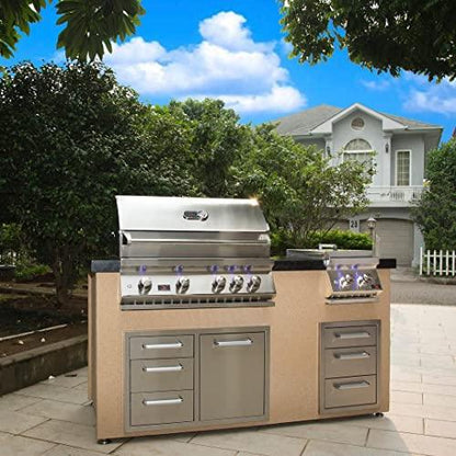 Bonfire 34-inch 4-Burner Liquid Propane Gas Grill 72,000 BTU Built in Outdoor BBQ with Infrared Burner and Rotisserie Kit for Bbq Island Kitchen, 304 stainless steel, CBB4-LP - CookCave