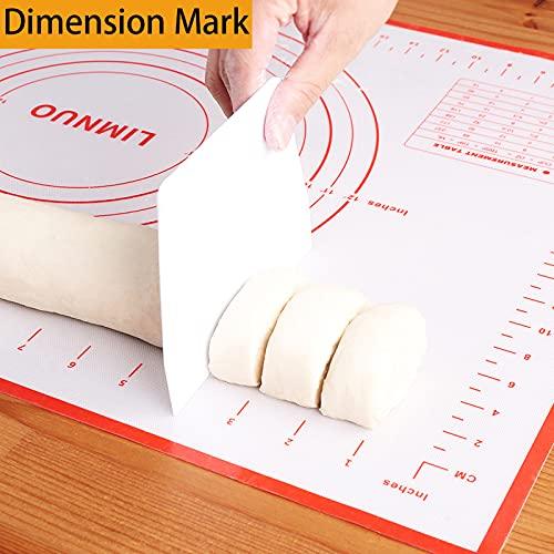 Silicone Pastry Mat Extra Thick Non Stick Baking Mat, Fondant Mat,Counter Mat,Dough Rolling Mat, Oven Liner, Pie Crust Mat (16''(W)*20''(L), Red) - CookCave
