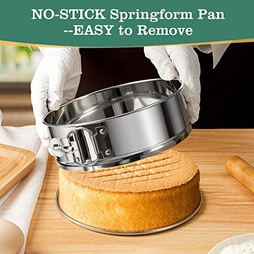 E-Gtong 9 Inch Springform Cake Pan, Stainless Steel Springform Pans, Leakproof & Nonstick Cheesecake Pan with Removable Bottom, Round Spring Form Cake Pan For Baking - CookCave